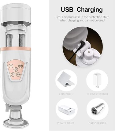 Автоматичний електричний мастурбатор-чаша з 10 телескопічними рухами та 5 швидкостями для чоловіків