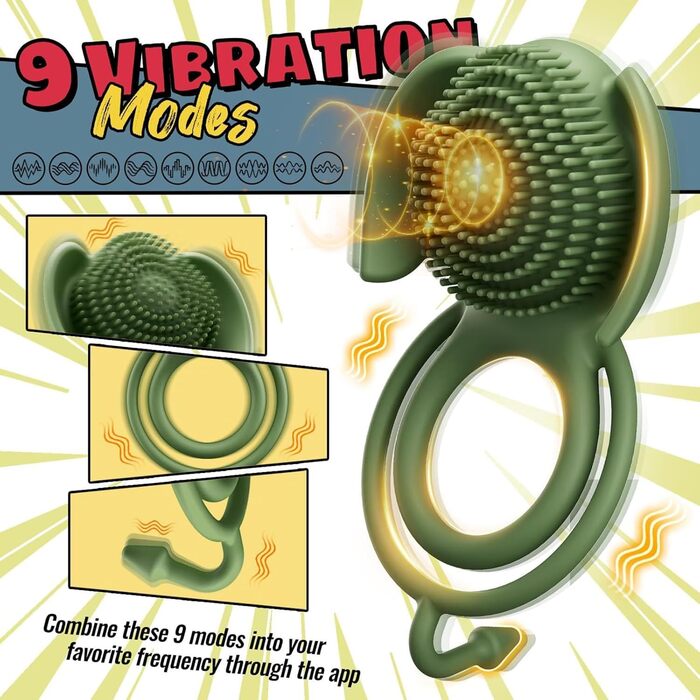Вібратор для пар Paarvibrator з масажером клітора, 9 режимів вібрації, кільце для статевого члена, еротична іграшка для пар, чоловічі та жіночі вібратори, масажер для статевого члена з керуванням через додаток