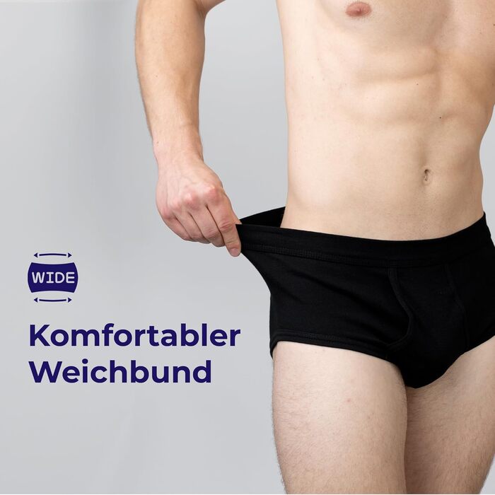 Чоловічі труси SES Feinripp, 5 шт. в упаковці, бавовна 100%, для чоловіків, м'який пояс, білі (M, чорні)