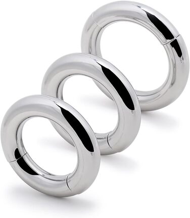 Сталевий кільцевий стимулятор для чоловіків з магнітними вагами, для уповільнення еякуляції (30+33+38mm)