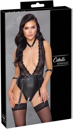 Корсет-боді для бондейжу - Чорний, XL