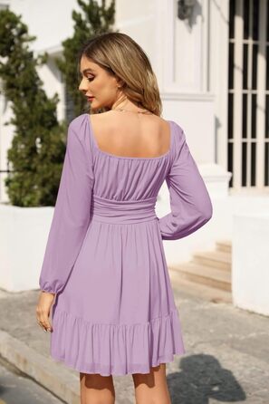 Сукня ILY BELA Daen з квадратним вирізом, висока талія, складки, довга, для вечірнього образу (фіолетовий, XL)