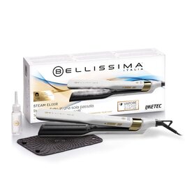 Парова праска для волосся Bellissima Steam Elixir з керамічним покриттям та аргановою олією, 4 режими температури, з термостійким килимком