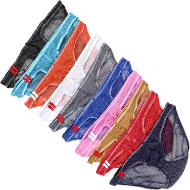 Труси чоловічі Faringoto (10 шт.) з сіткою, мереживом, нижня білизна, танга, slip, кольори в асортименті (M)