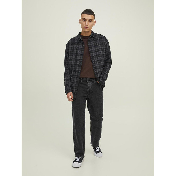 Чоловічі джинси Jack & Jones JJIEDDIE JJORIGINAL SBD 911 NOOS, вільний крій (Loose Fit), чорний денім, розмір 31W/32L