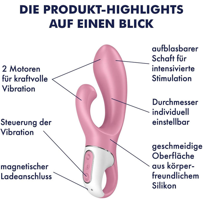 Satisfyer Air Bunny 2 - вібратор з надувним валом | Силікон | 12 режимів | Для жінок