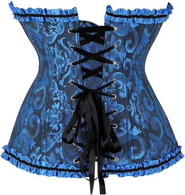 Жіноче корсетне приглудне (корсет-бюстгальтер) з корсетом над грудьми, темно-синій, M