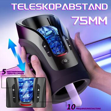 Електричний секс-іграшка для чоловіків з 5 швидкостей та 3D реалістичною вагіною, аудіо-інтеракція, телескопічний дизайн