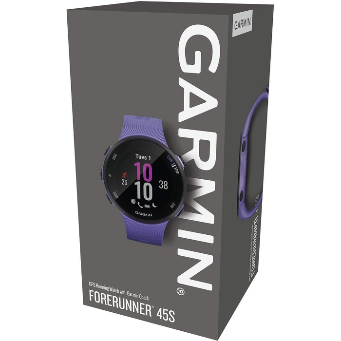 Спортивний GPS-годинник Garmin Forerunner 45 для бігу, фітнес-трекер з вимірюванням пульсу та планами тренувань (Білий, Small)