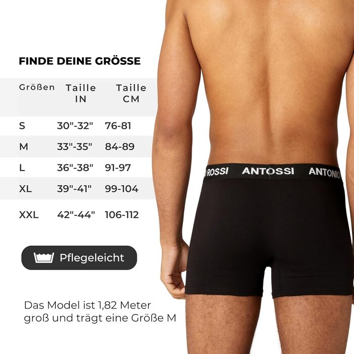 Боксерки чоловічі Antonio Rossi (12 шт.) - Multipack, чорний, сірий, білий, еластичний пояс