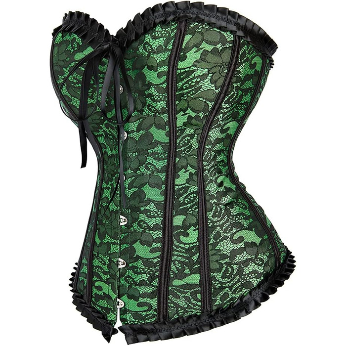 Корсет Grebrafan для жінок, корсет-боді з мережива, класичний, зелений, 42-44