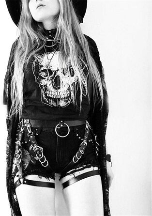 Жіноча тілоланцюжок з PU шкіри, регульований пояс, набір для ніг, кільце на стегнах, стильний ремінь, тісний пояс, тілоланцюжок, тісний пояс, ланцюжок для талії (чорний, універсальний розмір)