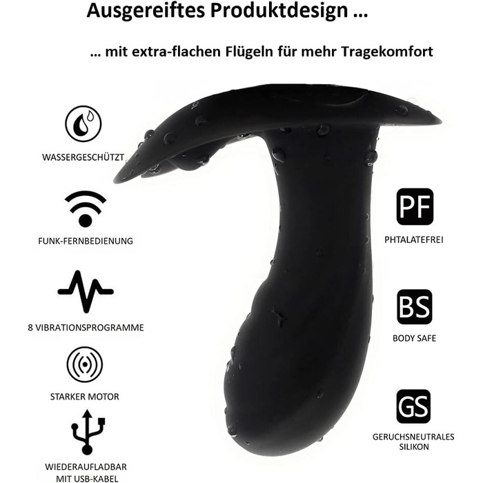 Вібратор-метелик Lustfactor Premium для жінок з силікону | Бездротовий пульт дистанційного керування | Для вагінальної та кліторальної стимуляції | Зарядний, USB | Інтимні іграшки для жінок | Віброей