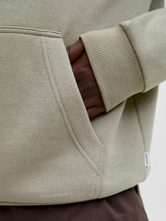 Чоловічий худі JACK & JONES Mae однотонний з капюшоном, колір Vetiver, розмір XS