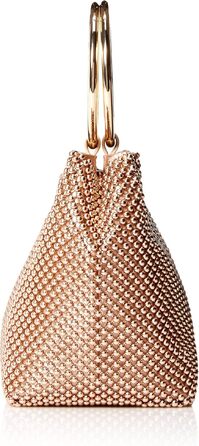 Жіноча сумка-клатч Jessica McClintock Gwen Ball Mesh з кільцем-ручкою, Rose Gold (рожеве золото)