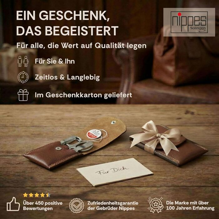 Манікюрний набір nippes Solingen Classic, 7 предметів, нержавіюча сталь, у шкіряному футлярі