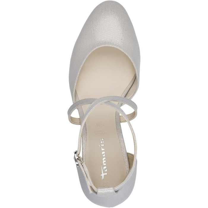 Жіночі туфлі-човники Tamaris Platinum Glam, текстильні, колір платиновий, розмір 39 EU