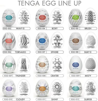TENGA EGG Easy Beat: Мастурбатор для чоловіків (набір 6 шт.) з різними структурами