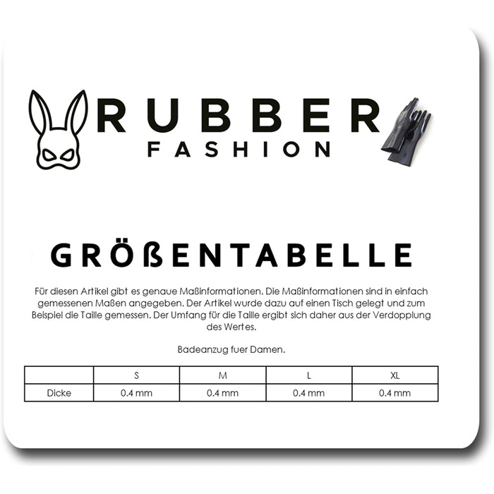 Корсет з латексу Rubberfashion для жінок, чорний, 0.4 мм, XL (відкритий крок, низька талія)