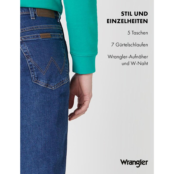 Чоловічі джинси Wrangler Regular Fit Regular - середня посадка, колір Darkstone (чорний), розмір W38 L30