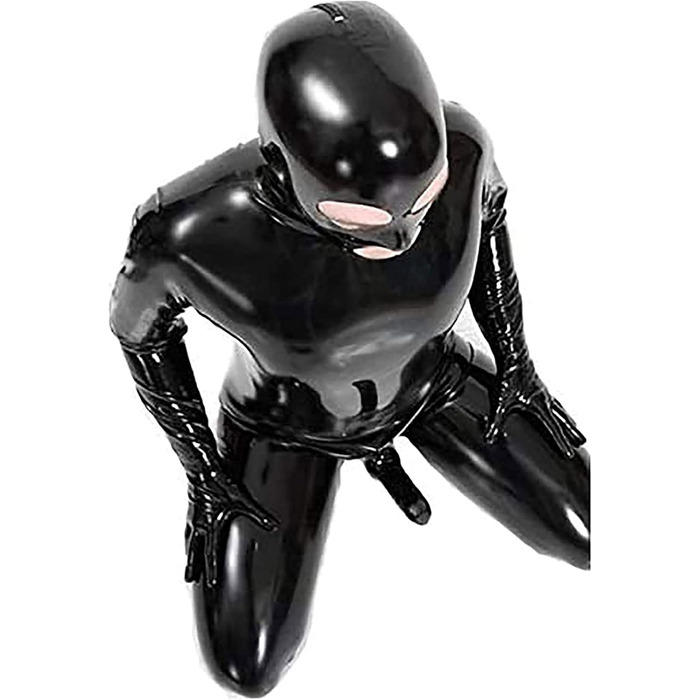 Чоловічий латексний костюм IQOAIJ: сексуальний латексний комбінезон з блискавкою, PVC боді для клубів, XL