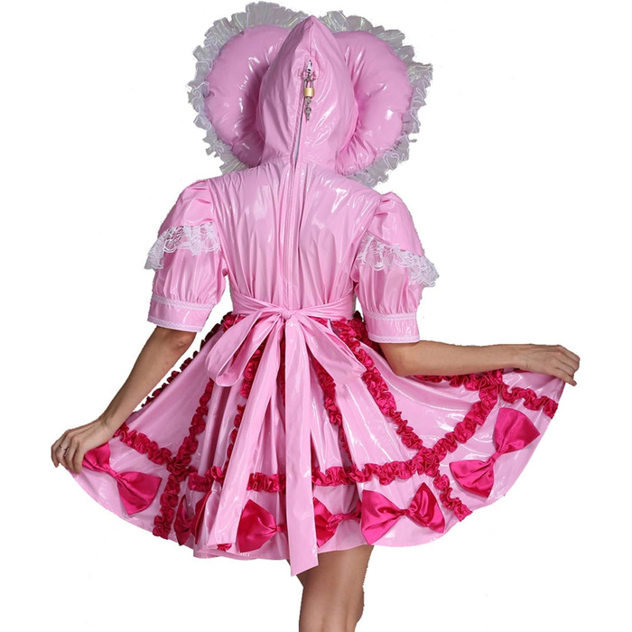 Костюм для дорослих (Sissi) з ПВХ, рожевий, з замком, уніформа для прислуги GOceBaby