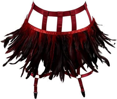 Жіночі мереживні набедрені стрічки, набедрені стрічки, пояс для шкарпеток, ремінь-підтяжки, готичний стиль, для клубів, вечірок, танців, фестивалів (білий, винний)