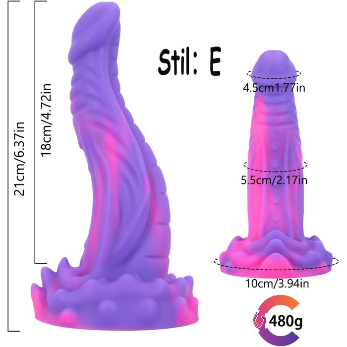 Силіконовий анальний дildo Kuaecr 5 Arten з сильним присоском для стимуляції G-точки, м'який монстр, для жінок та чоловіків