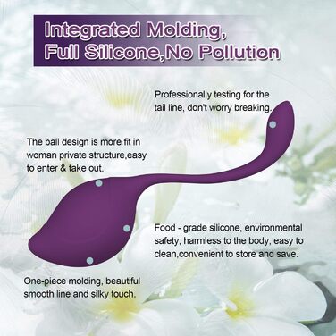 Тренувальні кулі для впрас для жінок - набір з 4 шт. для контролю сечового міхура та зміцнення м'язів тазового дна, медичний силікон, фіолетовий
