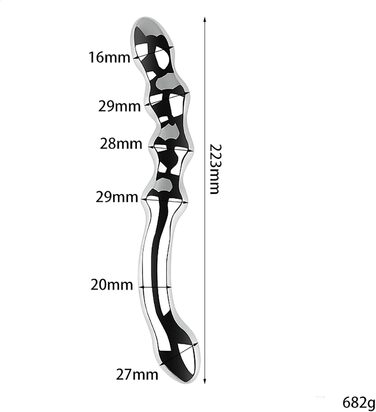 Масажер для простати YILUQIFLY G-Punkt - сталевий, з нержавіючої сталі, для дорослих, з подвійним наконечником