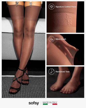 Накладні шкарпетки Softy Sheer для панчіх/тримачів панчіх, 15 Den, шоколадний (S)