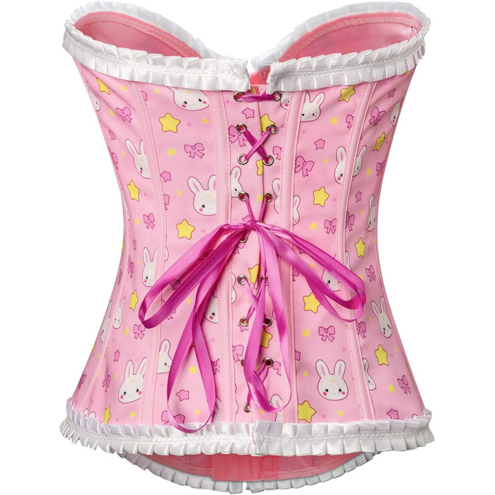 Кросет з мережива LittleForBig для жінок з шнурівкою, повномірний бюст, корсаж, бодішейпер, топ, рожевий, XXL