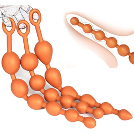 Анальні кульки з силікону Axcroo Extra Langer: набір з 6 кульок, стимулятор простати, анатомічний дилататор для жінок та чоловіків (42 см)