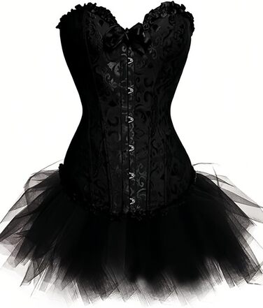 Корсетне плаття KUOSE Moulin Rouge в готичному стилі, чорне, розміри XS-6 (S-6)