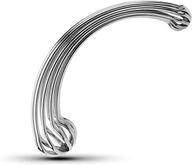 Анальний стимулятор з подвійним наконеччям для чоловіків та жінок, металевий, L, срібний