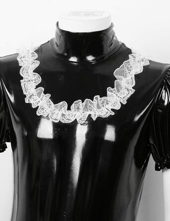 Костюм для косплею DINGGUANGHE-CUP для чоловіків: латексний боді з мереживом, чорний, розмір L