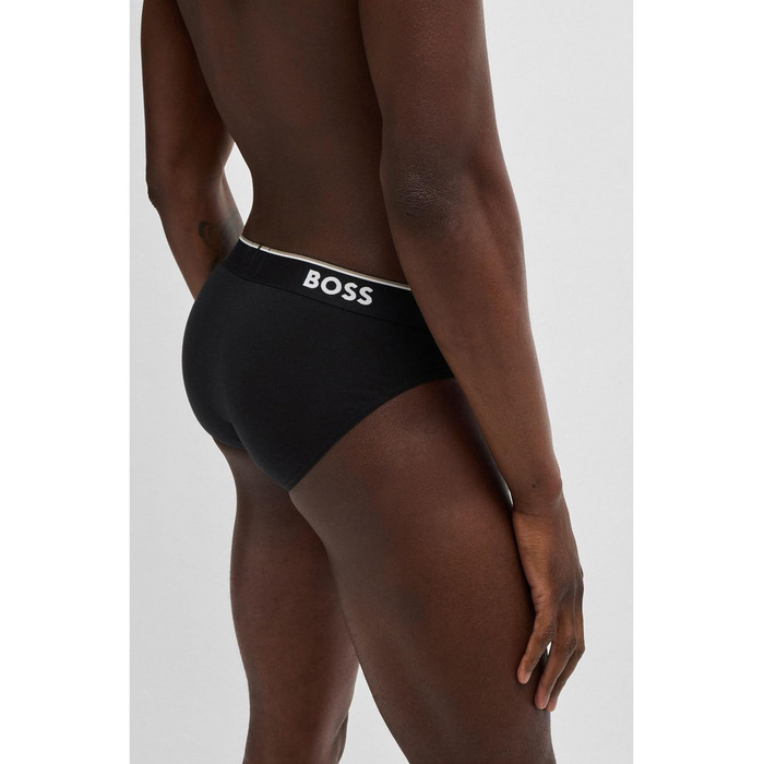 Сліпески BOSS чоловічі 3 шт. з бавовни з логотипами на гумці (S)