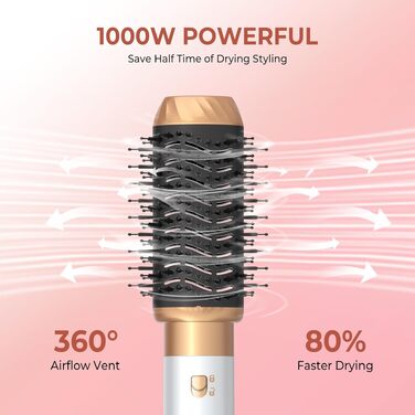 Мультистайлер для волосся 6 в 1 MogaWave Hairstyler Pro Airbrush: фен-щітка, автоматичний курлер та вирівнювач для об'єму, завивки та гладкості, бежевий
