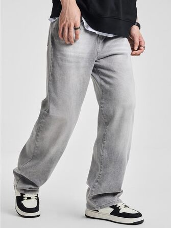 Чоловічі широкі джинси Baggy JMIERR у стилі Y2K, сірий денім, вуличний стиль Streetwear, розмір M