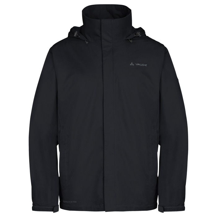 Чоловіча вітро- та водонепроникна куртка VAUDE Escape Light Jacket, дихаюча легка куртка для дощу, чорна, розмір 4XL