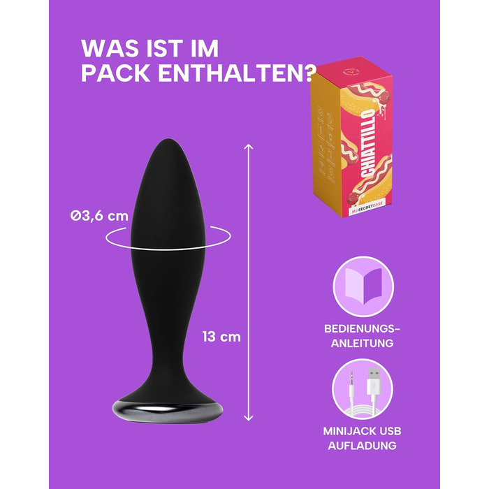 Анальний вібратор MySecretCase Analplug з пультом, 10 режимів, USB зарядка - для чоловіків та жінок