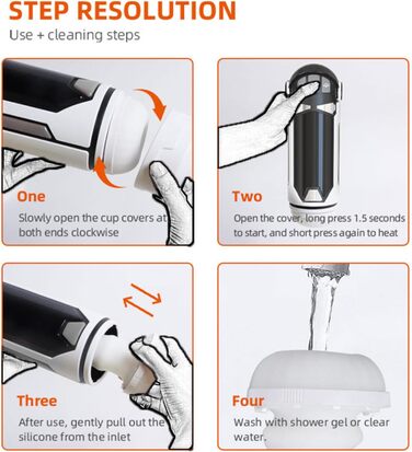 Електричний масажер для чоловіків з функцією нагріву та телескопічним дизайном