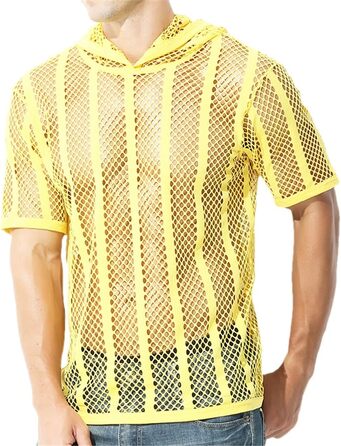 Чоловіча сітчаста сорочка з довгим рукавом, прозора, для вечірок та клубів