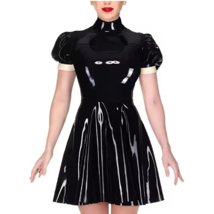 Чорне міні-плаття з еластичного кожзам, великий розмір XXL, для вечірок та клубів