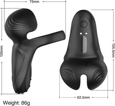 Вібратор для чоловіків та пар з пультом дистанційного керування, 3 в 1, з силікону, 10 режимів, кільце для статевого члена, для стимуляції