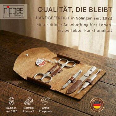 Манікюрний набір nippes Solingen Classic, 7 предметів, нержавіюча сталь, шкіряний футляр