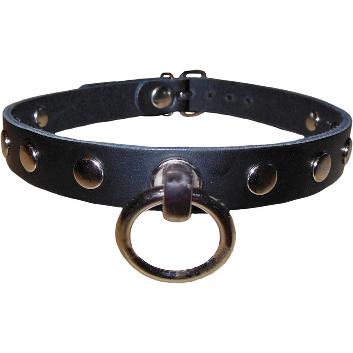 Чорне шкіряне намисто-нашийник Fetisch BDSM Gothic Punk для ролевих ігор, ручної роботи