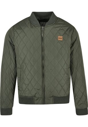 Чоловіча стібана куртка Urban Classics Diamond Quilt Jacket, оливкова, розмір 4XL