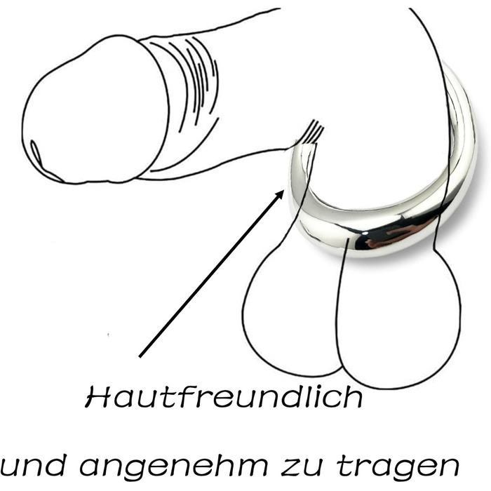 Кольце для статевого члена з вигнутою поверхнею (Eichelring) для чоловіків. Металеві кільця для статевого члена (маленькі, срібні)