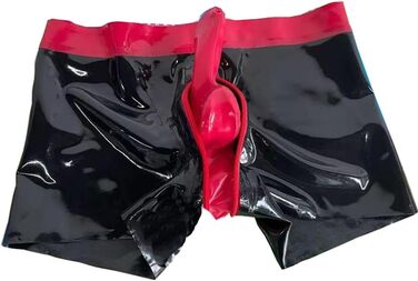 Чоловічі латексні шорти Slip, боксери, труси, нижня білизна, труси-боксер, чорний колір, XL